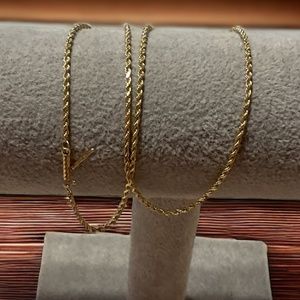 14k GOLD Rope Chain Necklace in 18”  length